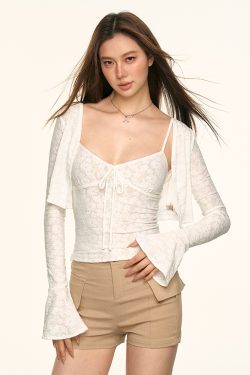 Lightweight American-Style Camisole and Cardigan Set for Women - Sexy Summer Sun Protection Two-Piece Outfit