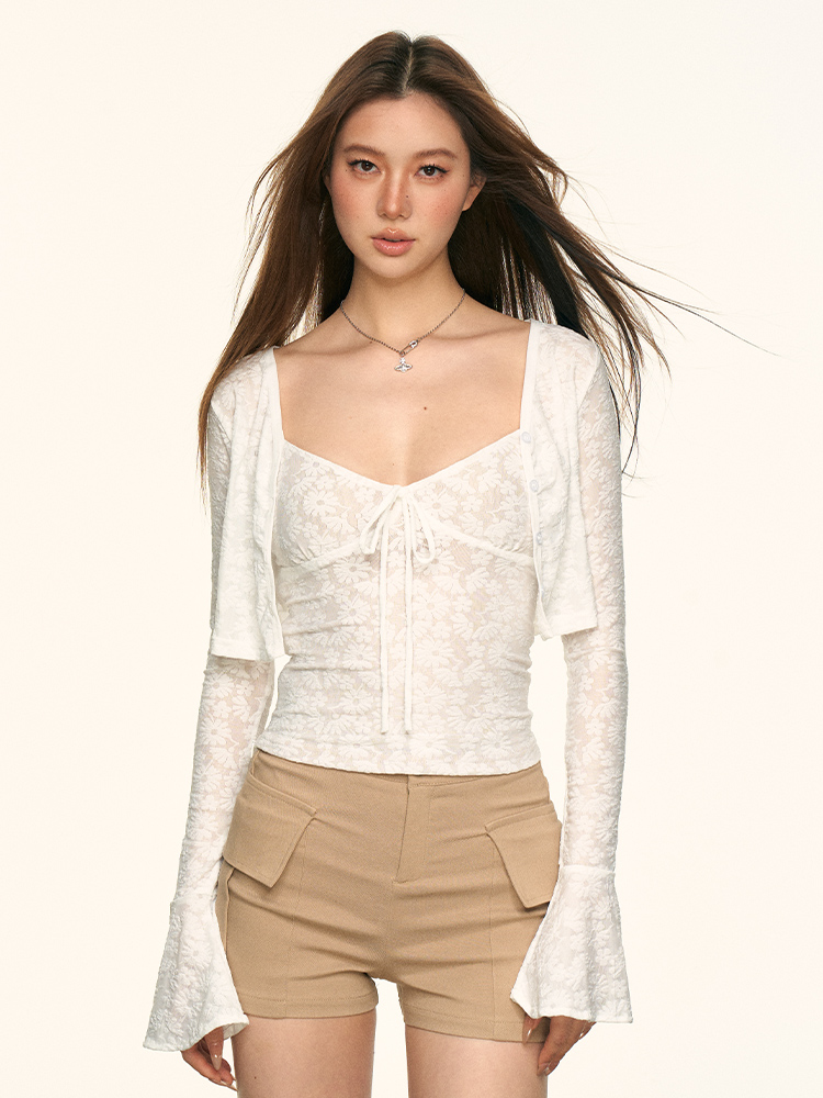 Lightweight American-Style Camisole and Cardigan Set for Women - Sexy Summer Sun Protection Two-Piece Outfit Lightweight American-Style Camisole and Cardigan Set for Women - Sexy Summer Sun Protection Two-Piece Outfit