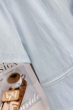 Lightweight Blue Korean-Style Short Jacket for Women - Elegant Summer 2025 Thin Top for a Youthful Look