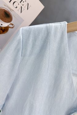 Lightweight Blue Korean-Style Short Jacket for Women - Elegant Summer 2025 Thin Top for a Youthful Look