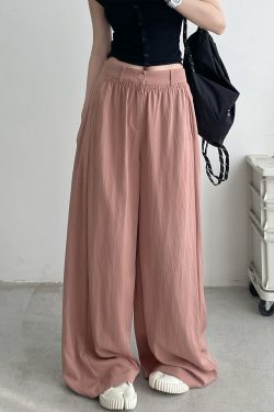 Lightweight Casual Wide-Leg Pants for Women, Loose Breathable Sun-Protective Floor-Length Trousers for Summer Fashion