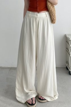Lightweight Casual Wide-Leg Pants for Women, Loose Breathable Sun-Protective Floor-Length Trousers for Summer Fashion