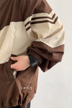 Lightweight Color-Blocked Hooded Sun Protection Jacket for Men and Women - Japanese Retro Outdoor Work Coat, Breathable Summer Style