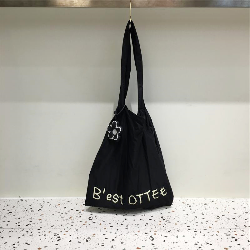 Lightweight Flower Pendant Nylon Tote Bag - Versatile Spring Summer Dopamine Outfit Shoulder Bag for Everyday Style Lightweight Flower Pendant Nylon Tote Bag - Versatile Spring Summer Dopamine Outfit Shoulder Bag for Everyday Style