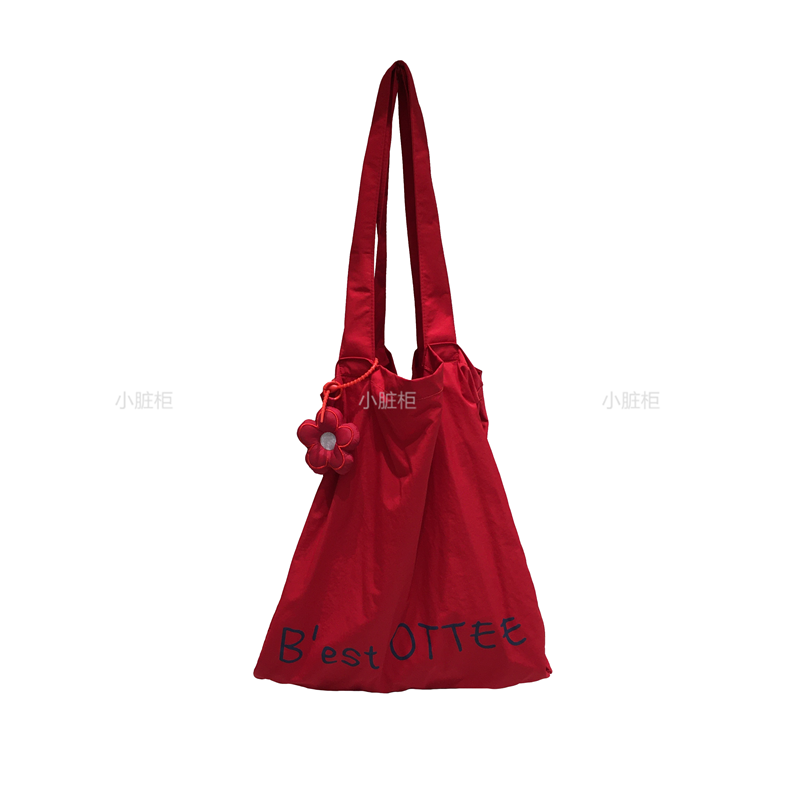 Lightweight Flower Pendant Nylon Tote Bag - Versatile Spring Summer Dopamine Outfit Shoulder Bag for Everyday Style Lightweight Flower Pendant Nylon Tote Bag - Versatile Spring Summer Dopamine Outfit Shoulder Bag for Everyday Style
