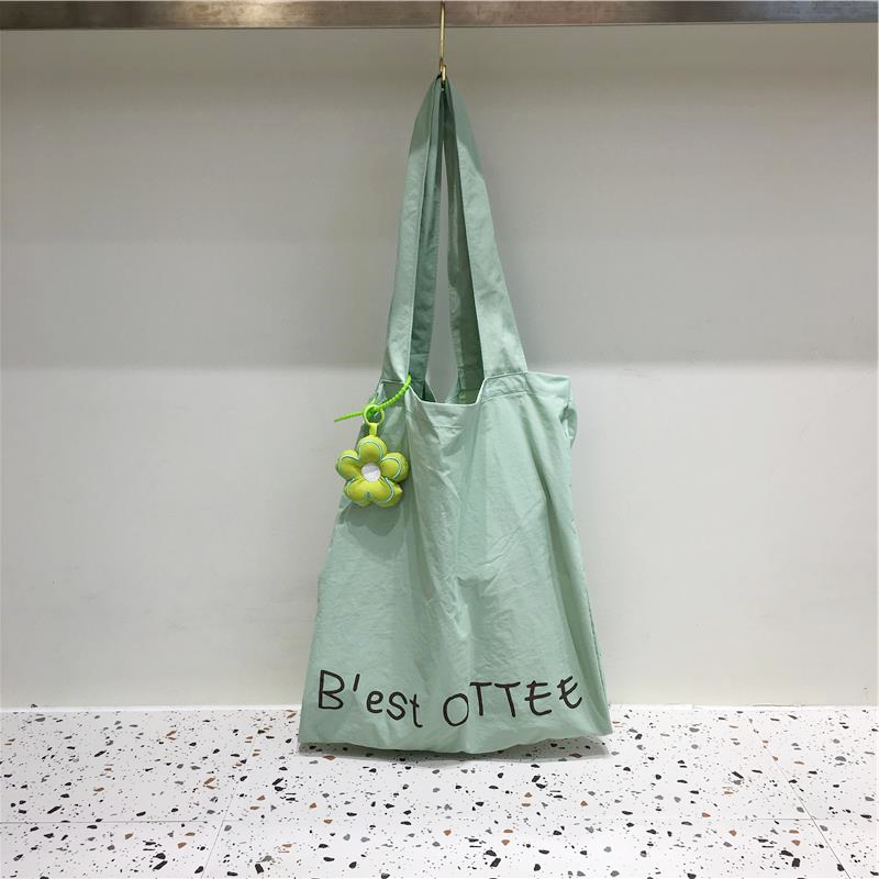 Lightweight Flower Pendant Nylon Tote Bag - Versatile Spring Summer Dopamine Outfit Shoulder Bag for Everyday Style Lightweight Flower Pendant Nylon Tote Bag - Versatile Spring Summer Dopamine Outfit Shoulder Bag for Everyday Style