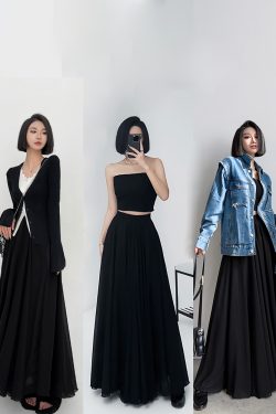 Lightweight High-Waisted A-Line Chiffon Skirt, Floor-Length, Slimming Design, Perfect for Spring and Summer Fashion