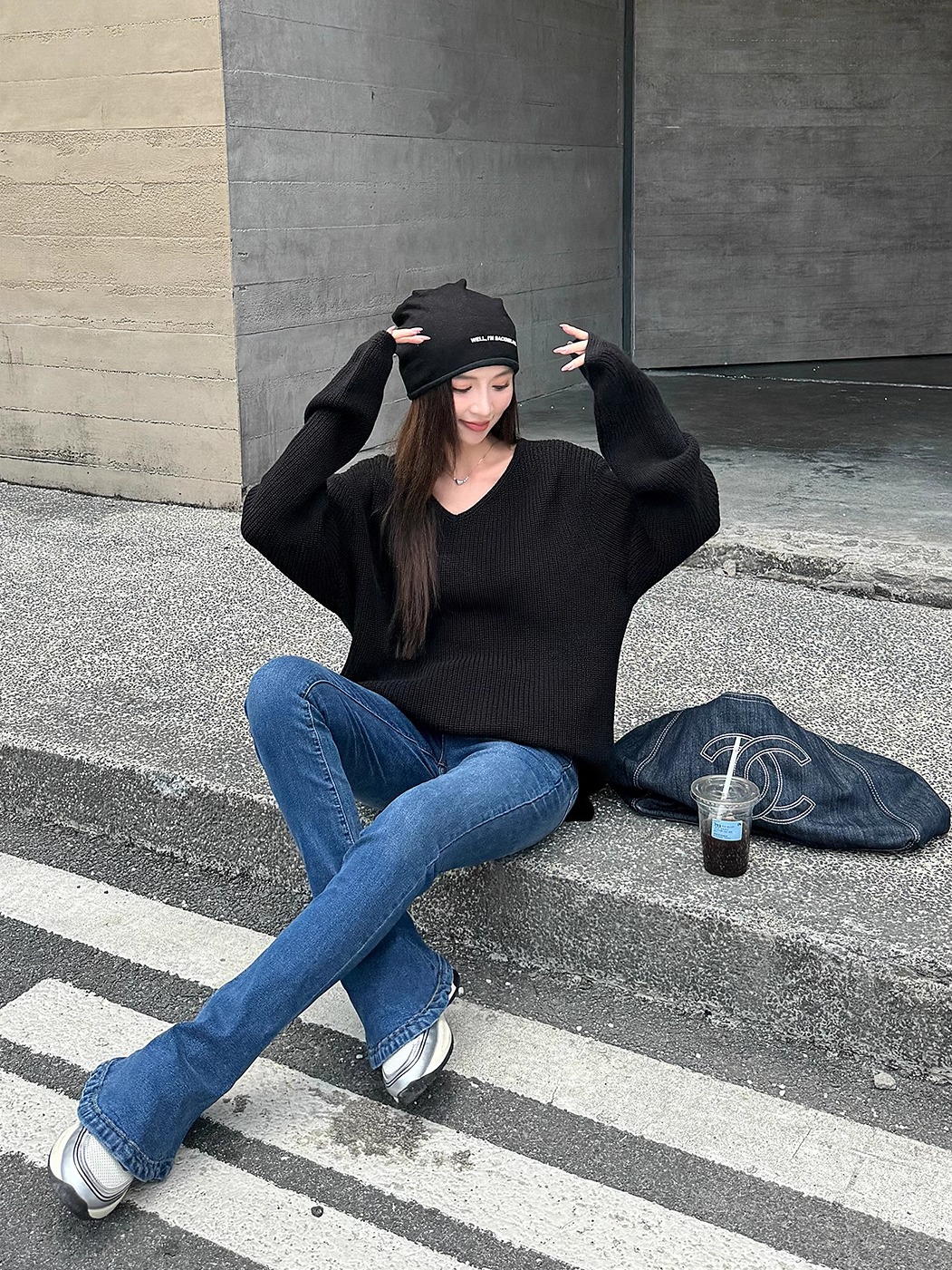 Lightweight High-Waisted Slim-Fit Flared Pants for Spring & Autumn - Extra Long Deep Blue Denim Jeans Lightweight High-Waisted Slim-Fit Flared Pants for Spring & Autumn - Extra Long Deep Blue Denim Jeans