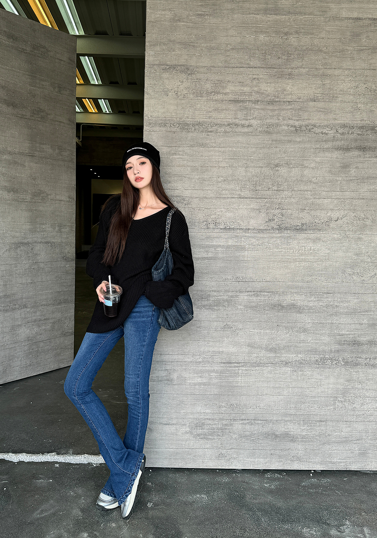 Lightweight High-Waisted Slim-Fit Flared Pants for Spring & Autumn - Extra Long Deep Blue Denim Jeans Lightweight High-Waisted Slim-Fit Flared Pants for Spring & Autumn - Extra Long Deep Blue Denim Jeans