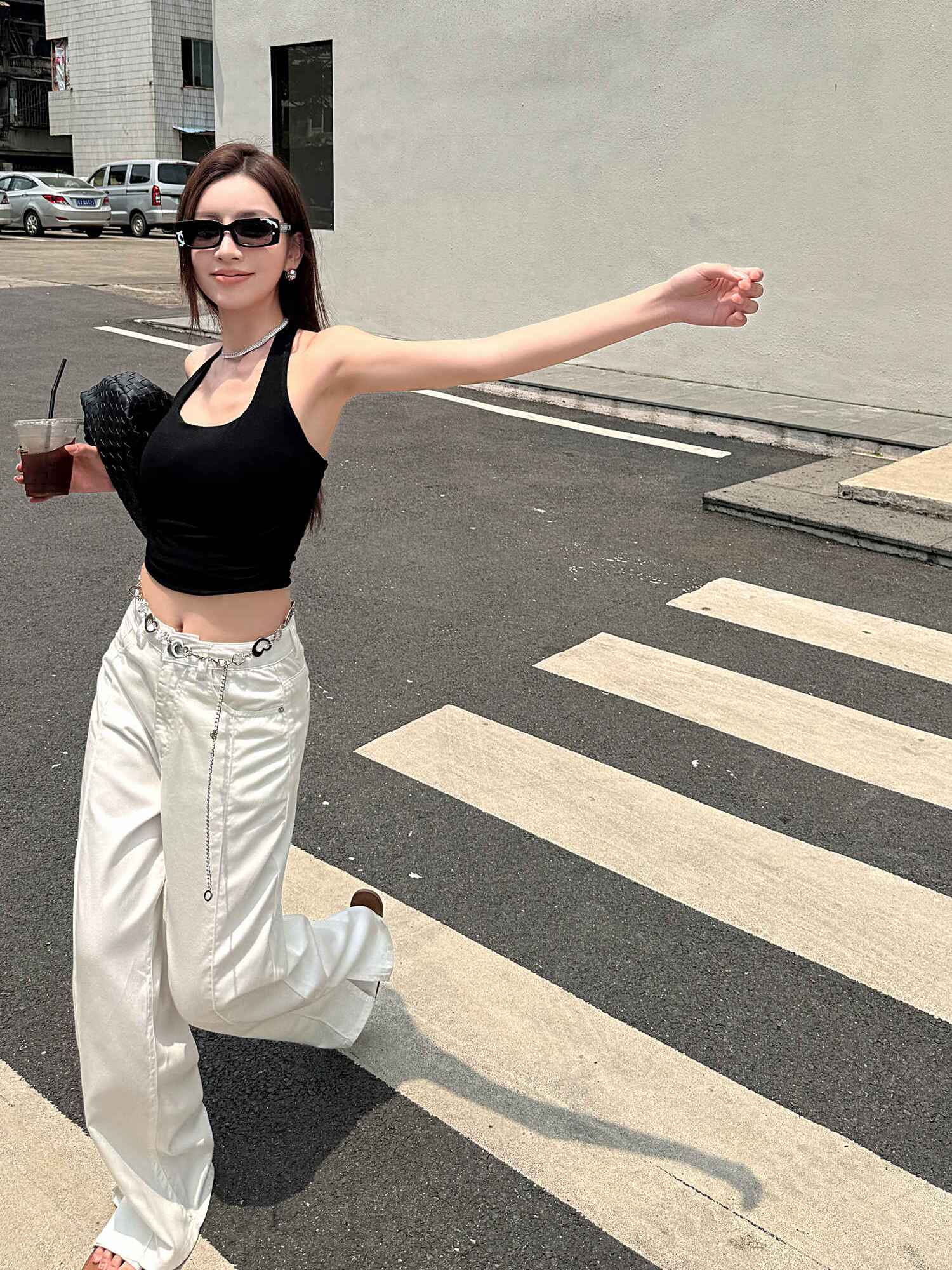 Lightweight High-Waisted Wide-Leg Jeans for Women - Summer Loose Fit, Split Hem, Floor-Length Tencel, White, Y2K Style Lightweight High-Waisted Wide-Leg Jeans for Women - Summer Loose Fit, Split Hem, Floor-Length Tencel, White, Y2K Style