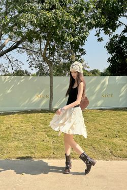 Lightweight Irregular Lace Ruffled A-Line Skirt – Versatile Chiffon Cake Skirt for Spring and Summer Fashion