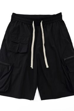 Lightweight Japanese-Style Men's Summer Work Shorts, Loose Quick-Dry Multi-Pocket Casual Five-Point Pants for Outdoor Sports