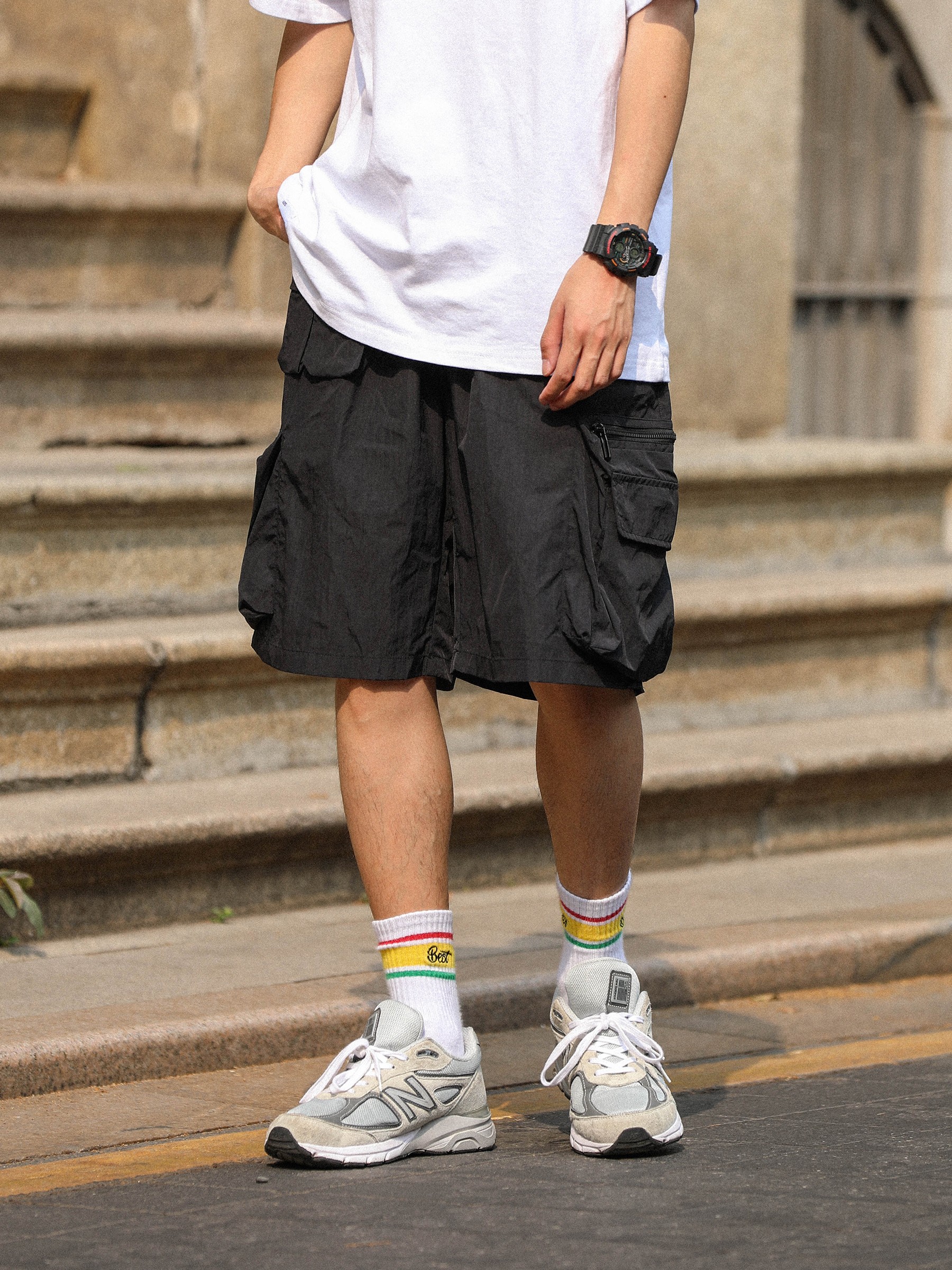 Lightweight Japanese-Style Men's Summer Work Shorts, Loose Quick-Dry Multi-Pocket Casual Five-Point Pants for Outdoor Sports Lightweight Japanese-Style Men's Summer Work Shorts, Loose Quick-Dry Multi-Pocket Casual Five-Point Pants for Outdoor Sports