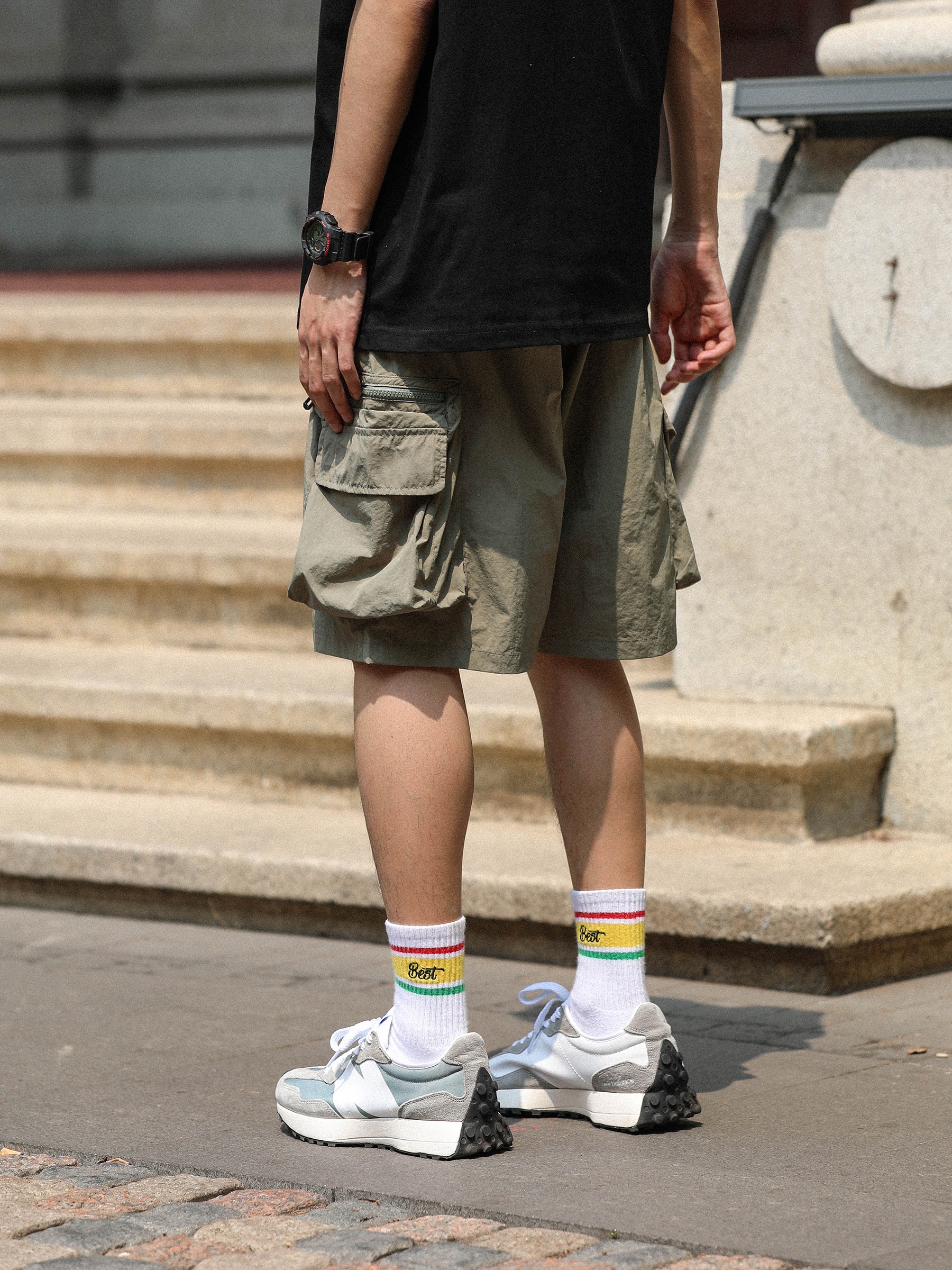 Lightweight Japanese-Style Men's Summer Work Shorts, Loose Quick-Dry Multi-Pocket Casual Five-Point Pants for Outdoor Sports Lightweight Japanese-Style Men's Summer Work Shorts, Loose Quick-Dry Multi-Pocket Casual Five-Point Pants for Outdoor Sports