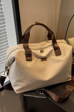 Lightweight Large Capacity Canvas Travel Bag for Women - Commuting, Fitness, and Short-Distance Outing Tote