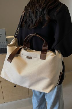 Lightweight Large Capacity Canvas Travel Bag for Women - Commuting, Fitness, and Short-Distance Outing Tote