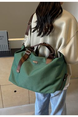 Lightweight Large Capacity Canvas Travel Bag for Women - Commuting, Fitness, and Short-Distance Outing Tote