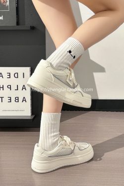 Lightweight Mesh White Sneakers for Women - Breathable Casual Minimalist Sports Shoes for Summer 2025