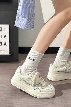 Lightweight Mesh White Sneakers for Women - Breathable Casual Minimalist Sports Shoes for Summer 2025