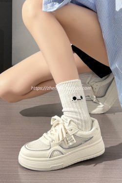 Lightweight Mesh White Sneakers for Women - Breathable Casual Minimalist Sports Shoes for Summer 2025