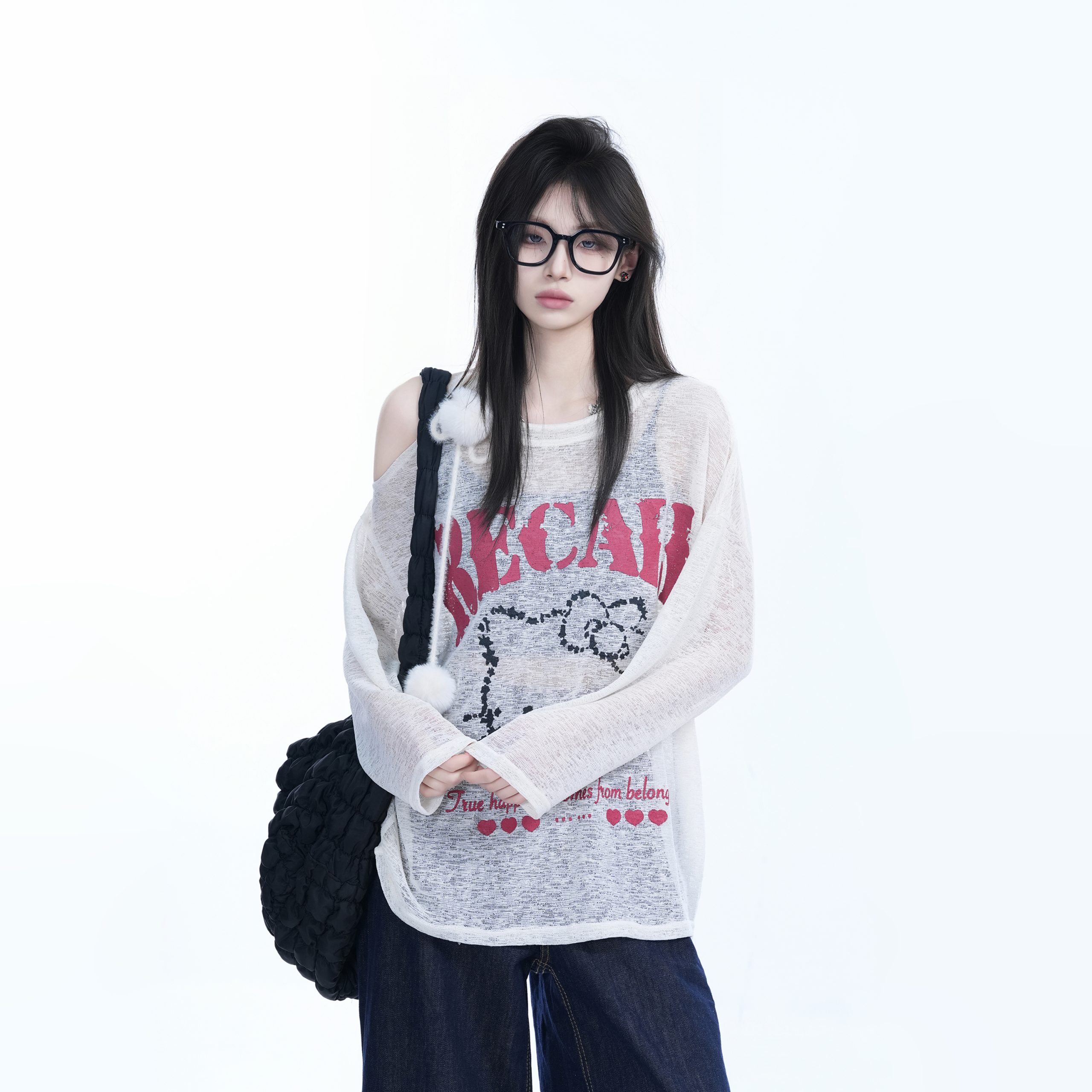 Lightweight Off-Shoulder Long Sleeve Cover-Up T-Shirt for Women - American Style Summer Sun Protection Top Lightweight Off-Shoulder Long Sleeve Cover-Up T-Shirt for Women - American Style Summer Sun Protection Top