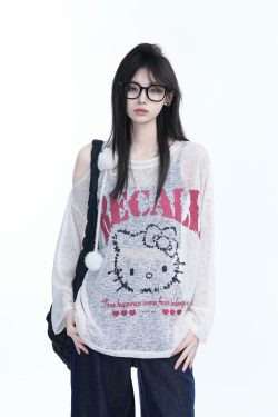 Lightweight Off-Shoulder Long Sleeve Cover-Up T-Shirt for Women - American Style Summer Sun Protection Top