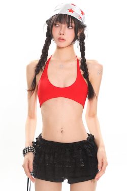 Lightweight Oxygen Sports Yoga Casual Slimming Summer Vest for Women - Large U-Neck Halter Tie Bra - Perfect for Activewear and Fitness