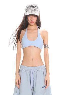 Lightweight Oxygen Sports Yoga Casual Slimming Summer Vest for Women - Large U-Neck Halter Tie Bra - Perfect for Activewear and Fitness