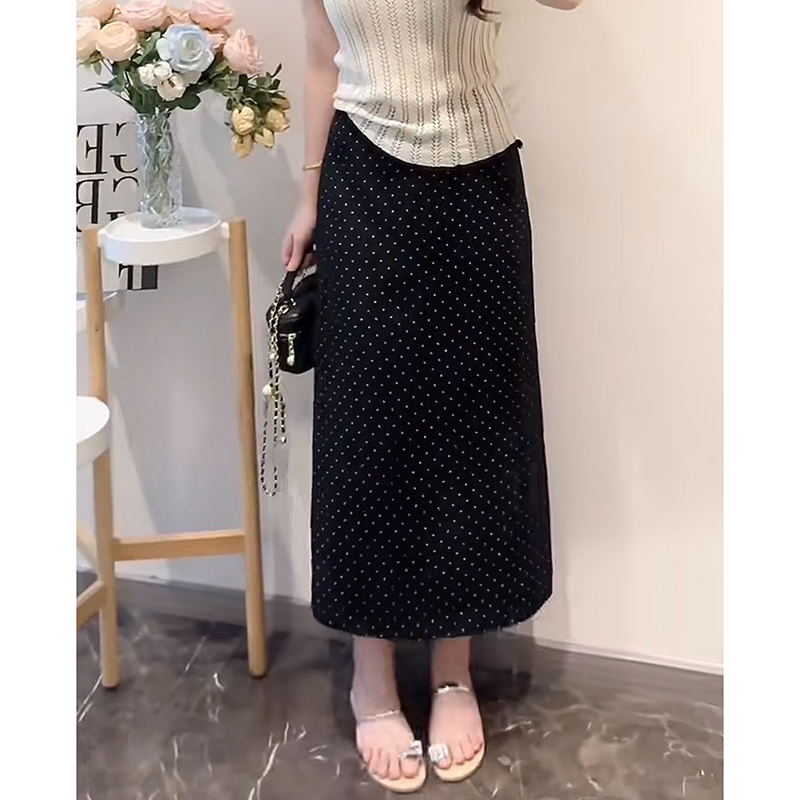 Lightweight Plus Size Hollow Knit Top for Women, Flattering Summer Style, Polka Dot Skirt, Elegant Two-Piece Set, Curvy Fit Lightweight Plus Size Hollow Knit Top for Women, Flattering Summer Style, Polka Dot Skirt, Elegant Two-Piece Set, Curvy Fit