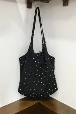 Lightweight Polka Dot Checkered Canvas Shopping Bag - Large Capacity Summer Shoulder Tote - Korean Style Ins Fashion