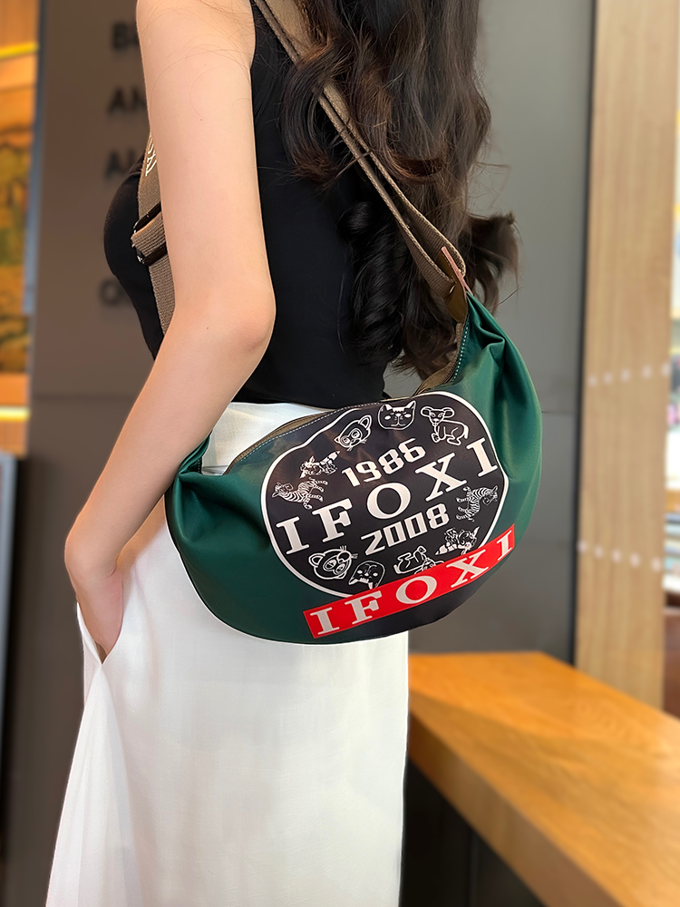 Lightweight Printed Oxford Cloth Dumpling Crossbody Bag for Women - Casual Versatile Shoulder Bag for Spring 2025 Fashion Lightweight Printed Oxford Cloth Dumpling Crossbody Bag for Women - Casual Versatile Shoulder Bag for Spring 2025 Fashion