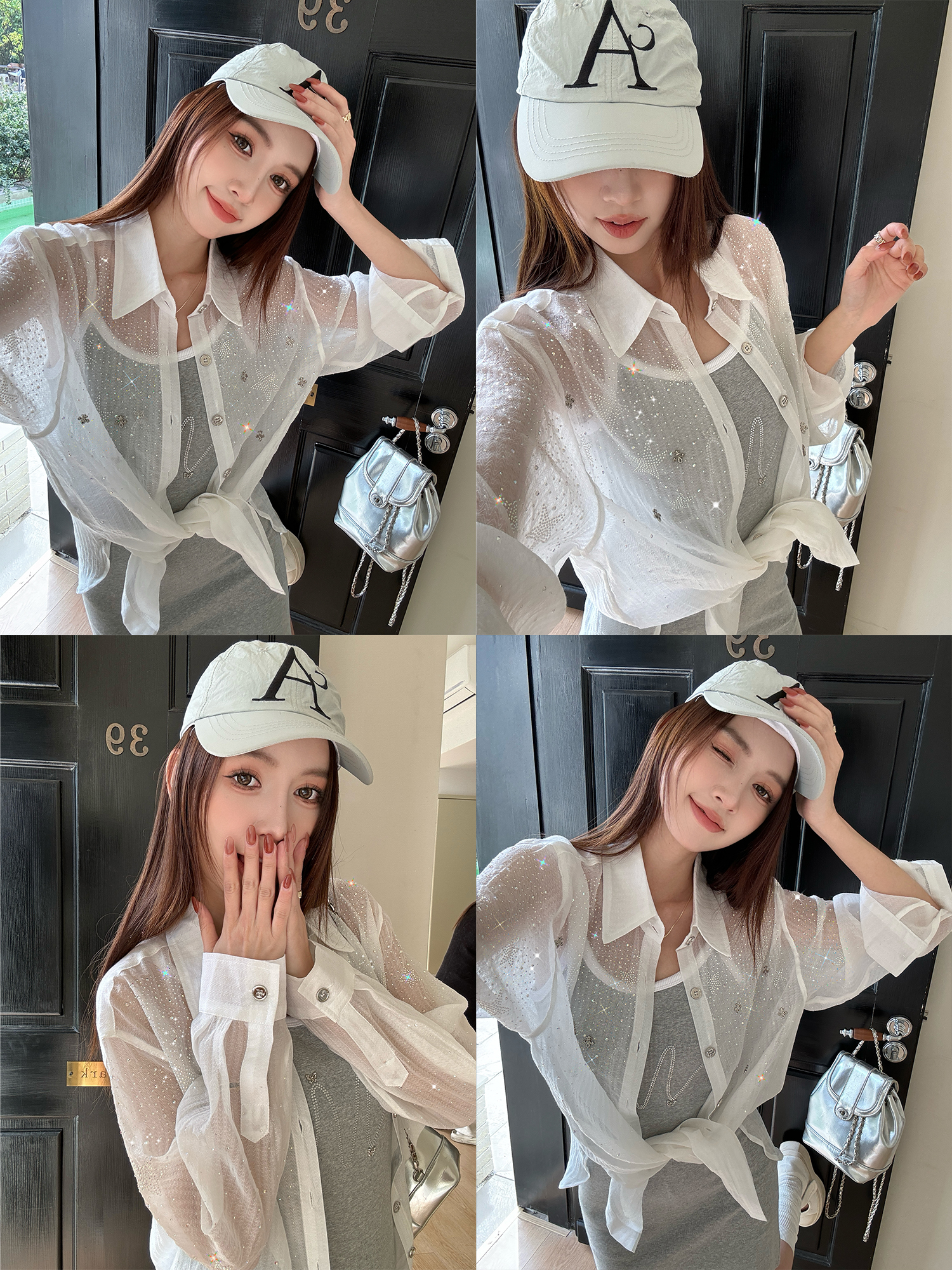 Lightweight Rhinestone Star Cardigan - Women's Sun Protection Tencel Shirt for Spring & Summer, Ultra-Heavy Industrial Design Lightweight Rhinestone Star Cardigan - Women's Sun Protection Tencel Shirt for Spring & Summer, Ultra-Heavy Industrial Design