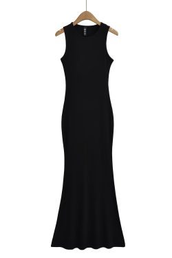 Lightweight Sexy Mermaid Dress for Women - Slim Fit Bodycon Sleeveless Long Dress for Spring and Summer Fashion