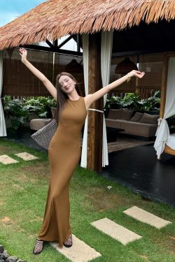 Lightweight Sexy Mermaid Dress for Women - Slim Fit Bodycon Sleeveless Long Dress for Spring and Summer Fashion