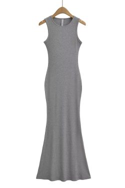 Lightweight Sexy Mermaid Dress for Women - Slim Fit Bodycon Sleeveless Long Dress for Spring and Summer Fashion