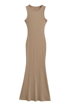 Lightweight Sexy Mermaid Dress for Women - Slim Fit Bodycon Sleeveless Long Dress for Spring and Summer Fashion