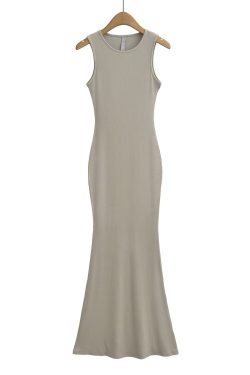 Lightweight Sexy Mermaid Dress for Women - Slim Fit Bodycon Sleeveless Long Dress for Spring and Summer Fashion