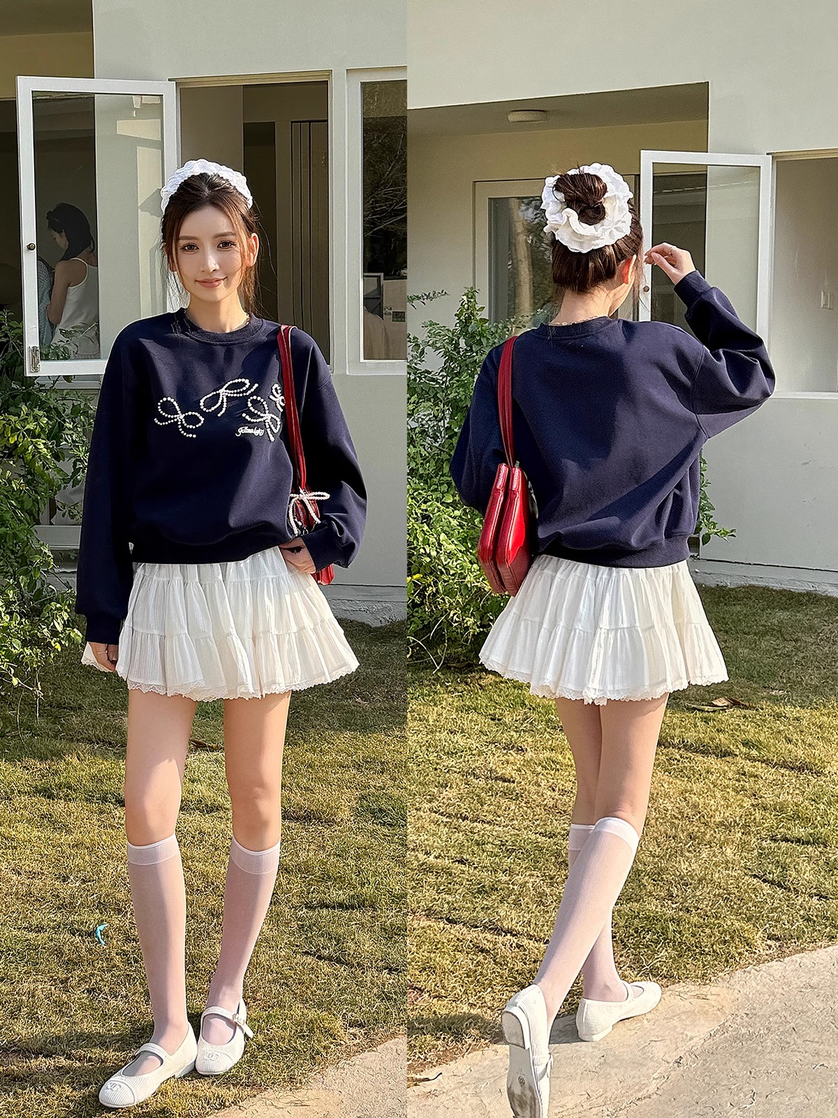 Lightweight Spring/Summer Lace Edge 8-Meter Tiered Puffy Skirt - Spliced White Half Skirt for a Romantic 90s Look Lightweight Spring/Summer Lace Edge 8-Meter Tiered Puffy Skirt - Spliced White Half Skirt for a Romantic 90s Look