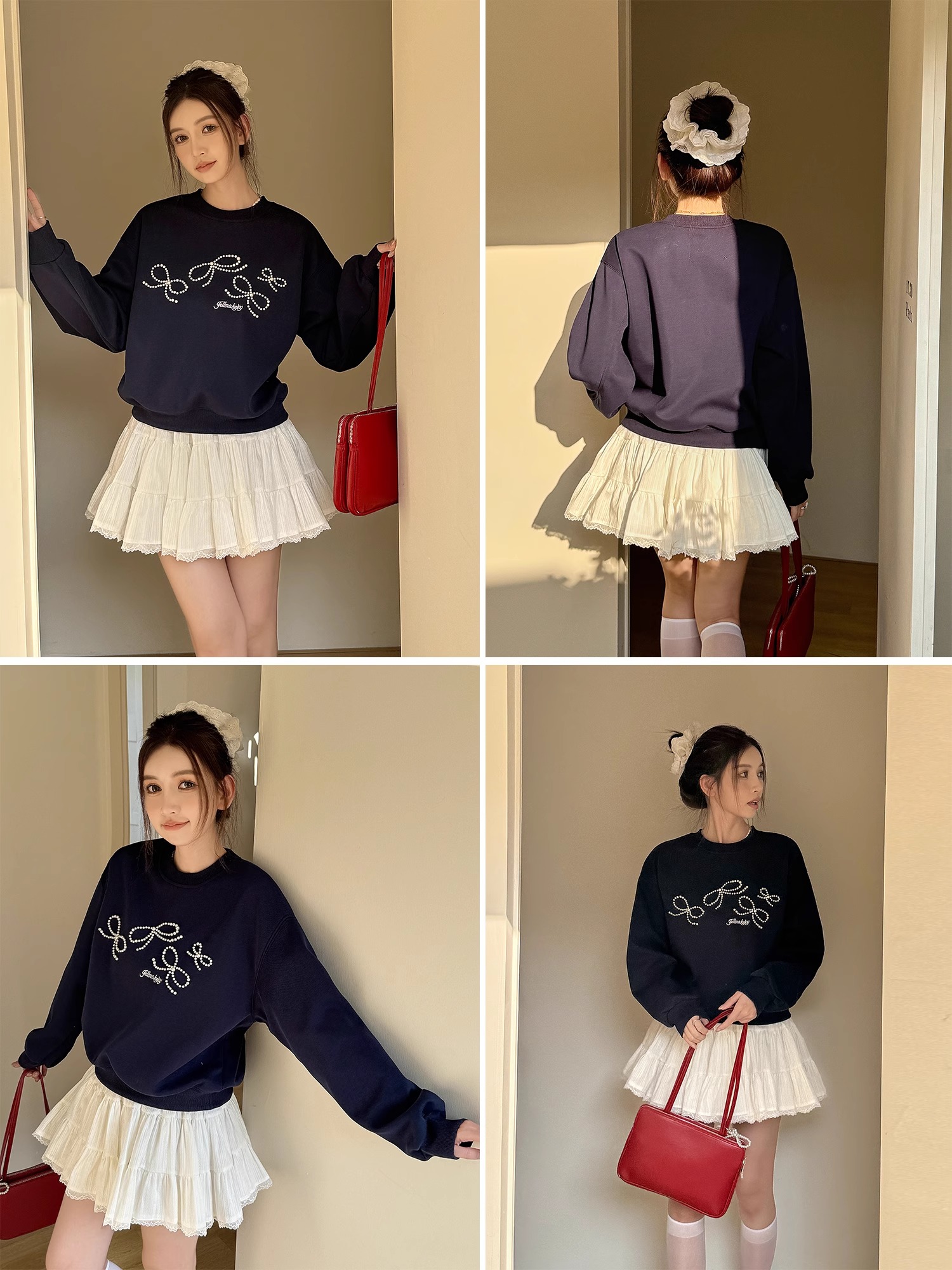 Lightweight Spring/Summer Lace Edge 8-Meter Tiered Puffy Skirt - Spliced White Half Skirt for a Romantic 90s Look Lightweight Spring/Summer Lace Edge 8-Meter Tiered Puffy Skirt - Spliced White Half Skirt for a Romantic 90s Look