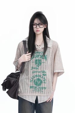 Lightweight Summer Hollow Two-Piece Short Sleeve Shirt for Women - Loose Fit with Stylish Collar, Perfect for Casual Outings