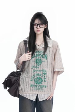 Lightweight Summer Hollow Two-Piece Short Sleeve Shirt for Women - Loose Fit with Stylish Collar, Perfect for Casual Outings