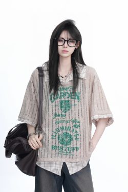 Lightweight Summer Hollow Two-Piece Short Sleeve Shirt for Women - Loose Fit with Stylish Collar, Perfect for Casual Outings