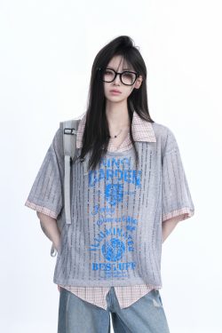 Lightweight Summer Hollow Two-Piece Short Sleeve Shirt for Women - Loose Fit with Stylish Collar, Perfect for Casual Outings