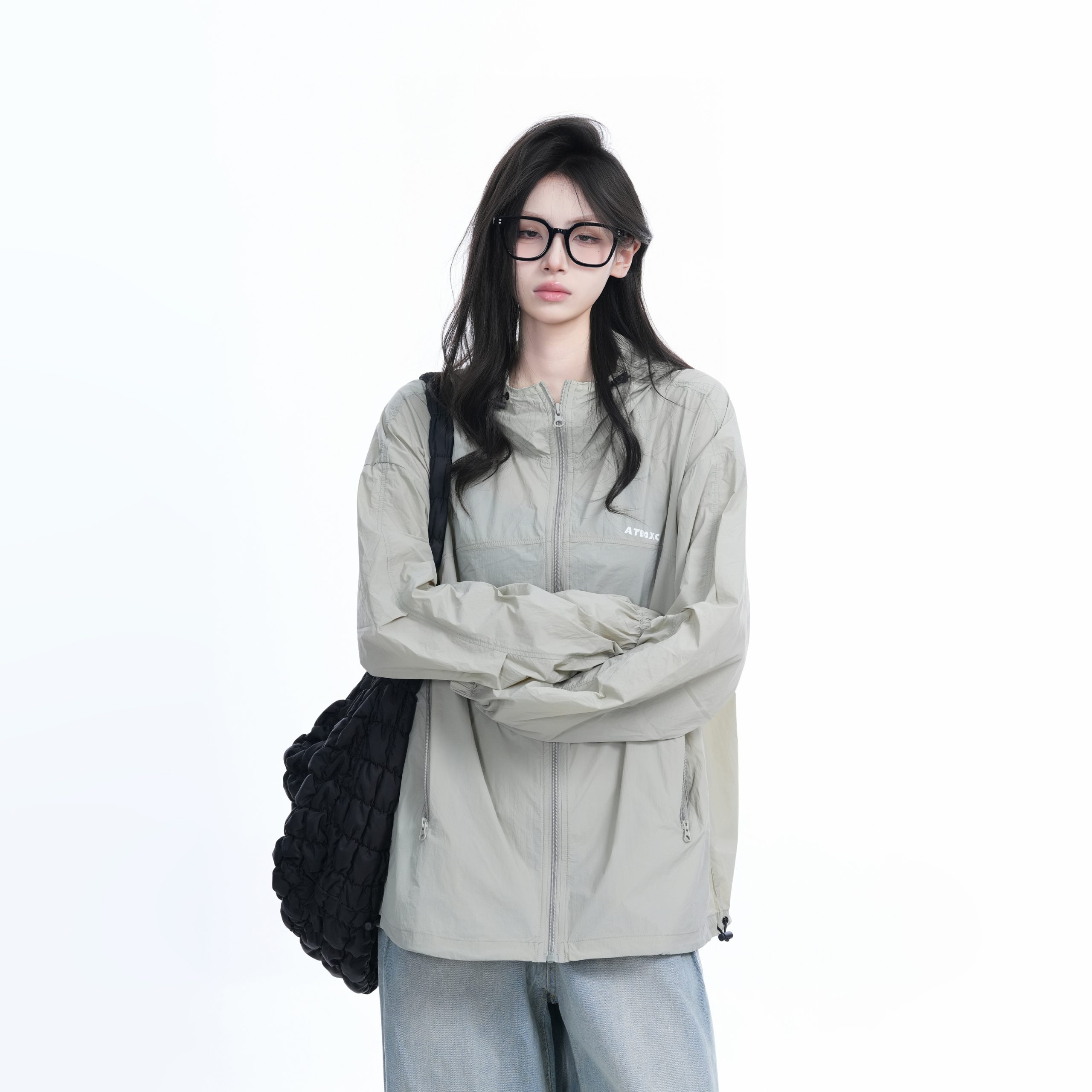 Lightweight UV Protection Jacket for Women, Loose Fit Zip-Up Hooded Coat, Ice-Feel Fabric, Sun Protection Outerwear Lightweight UV Protection Jacket for Women, Loose Fit Zip-Up Hooded Coat, Ice-Feel Fabric, Sun Protection Outerwear