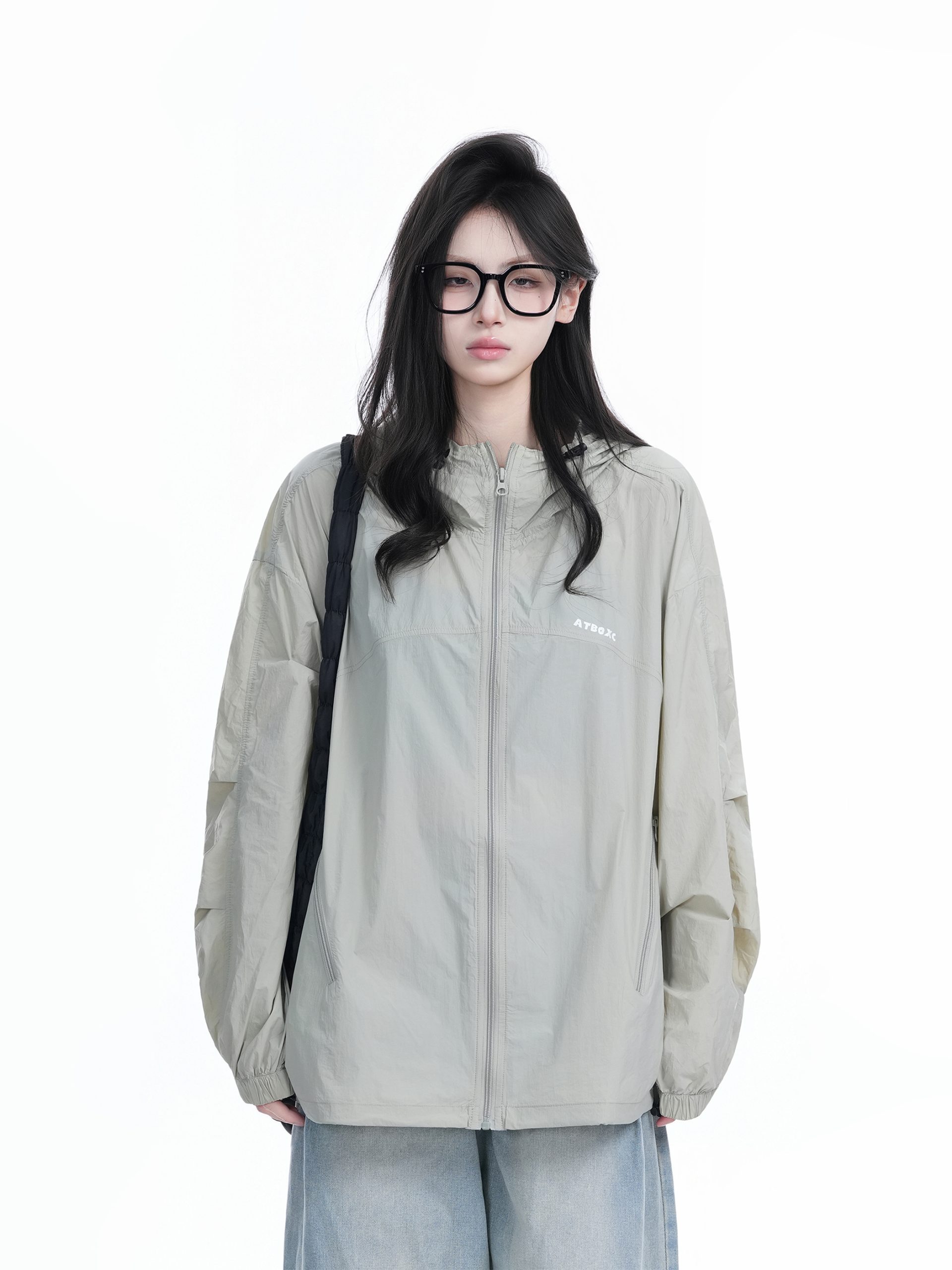 Lightweight UV Protection Jacket for Women, Loose Fit Zip-Up Hooded Coat, Ice-Feel Fabric, Sun Protection Outerwear Lightweight UV Protection Jacket for Women, Loose Fit Zip-Up Hooded Coat, Ice-Feel Fabric, Sun Protection Outerwear