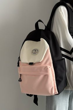 Lightweight Water-Resistant Dual-Color Backpack for Women - Stylish Summer School Bag & Travel Backpack for Students 2025