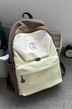 Lightweight Water-Resistant Dual-Color Backpack for Women - Stylish Summer School Bag & Travel Backpack for Students 2025