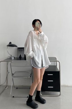 Lightweight White Long-Sleeve Sun Protection Shirt for Women - Loose Korean Style Tencel Jacket Top for Spring and Summer