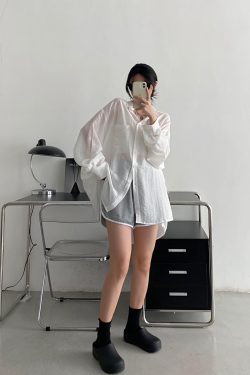 Lightweight White Long-Sleeve Sun Protection Shirt for Women - Loose Korean Style Tencel Jacket Top for Spring and Summer