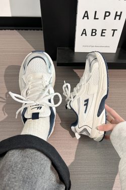 Lightweight White Mesh Sports Shoes for Women, Breathable Soft-Soled Summer Sneakers, American-Style Dad Shoes 2025